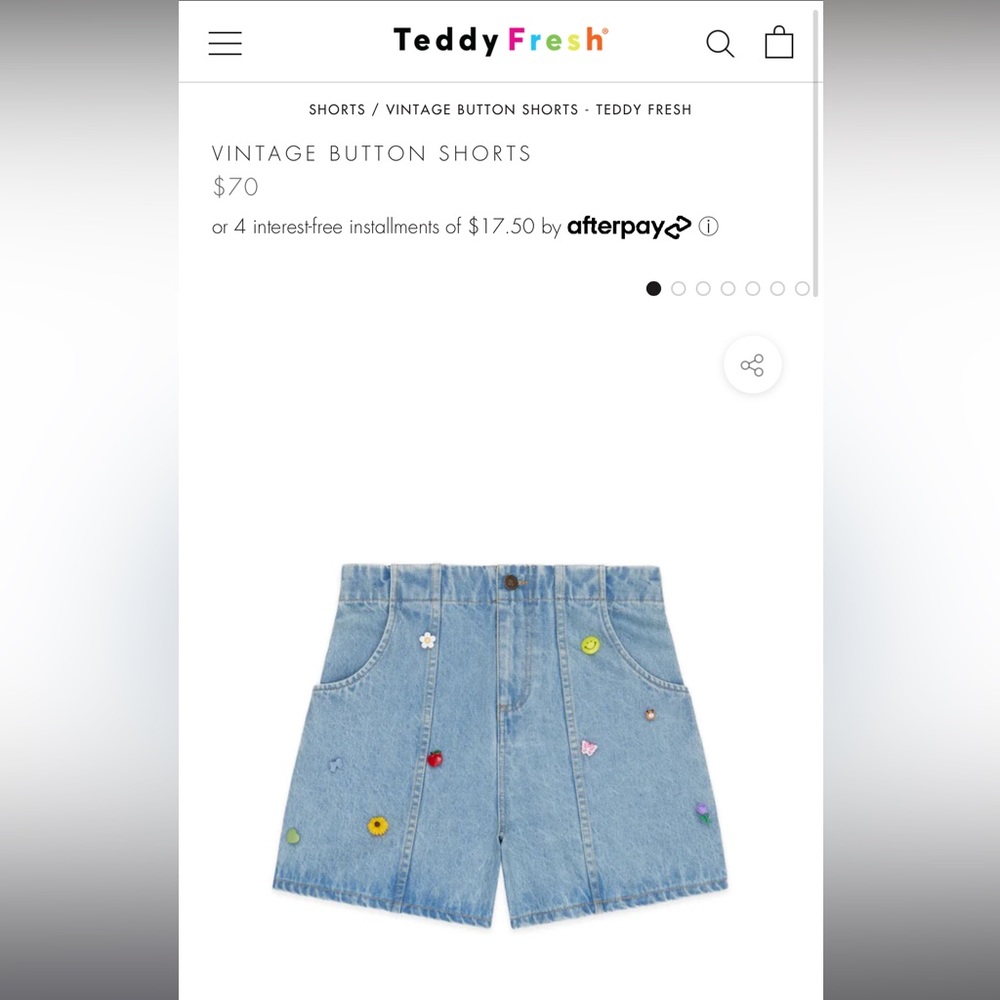 SOLD OUT Teddy Fresh Vintage Button Shorts